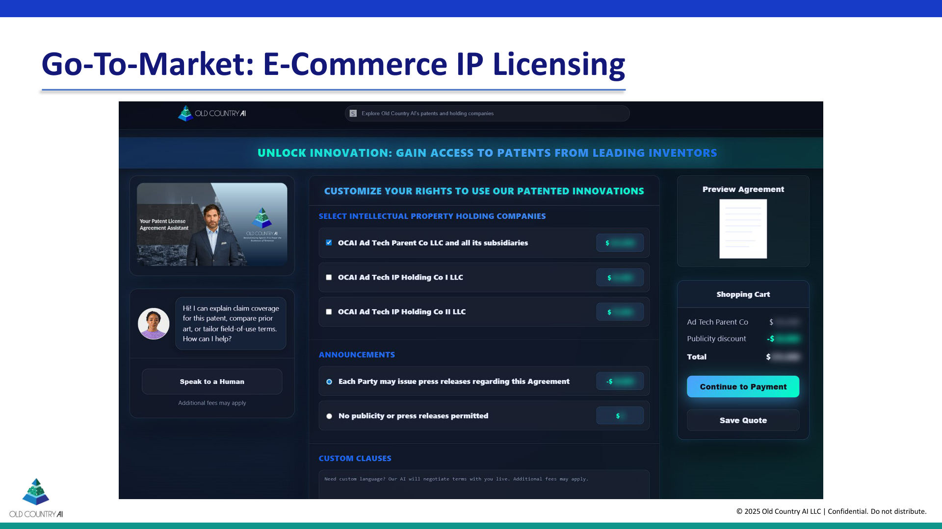 Slide 7 -- Go-To-Market - E-Commerce IP Licensing